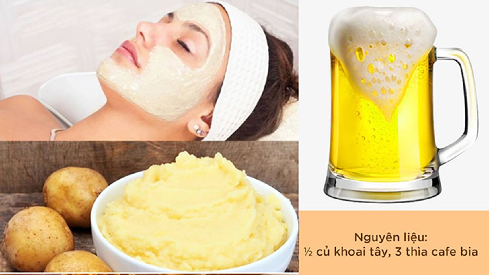 Làm trắng da bằng bia và khoai tây