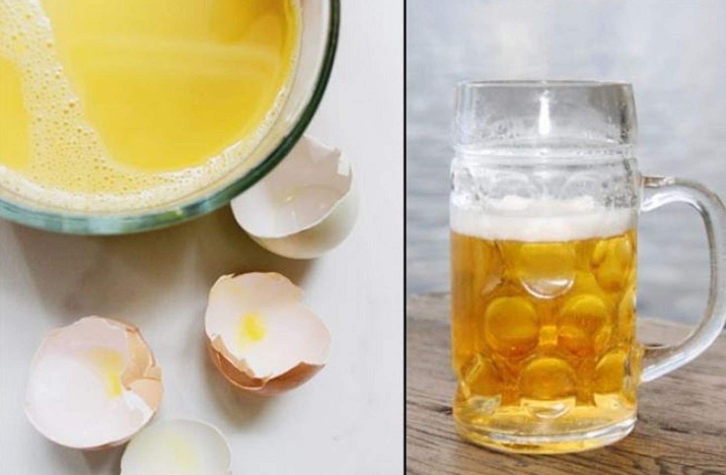 Mặt nạ trắng da bằng bia và trứng gà
