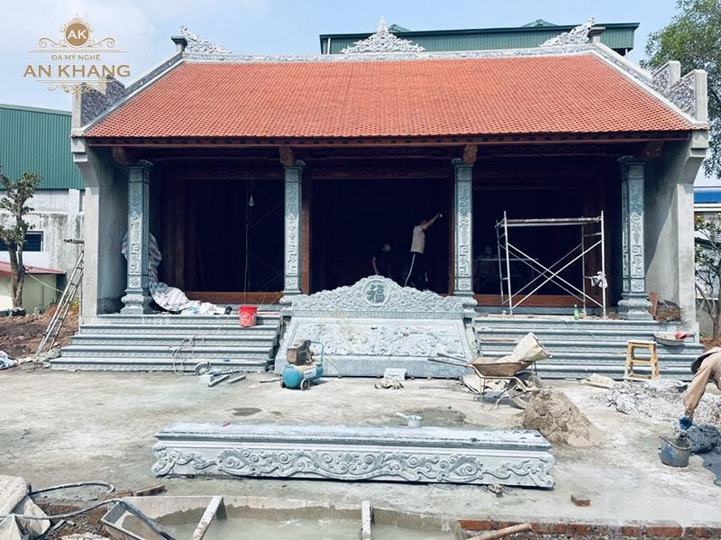Phần gian chính đang được thi công có 3 gian
