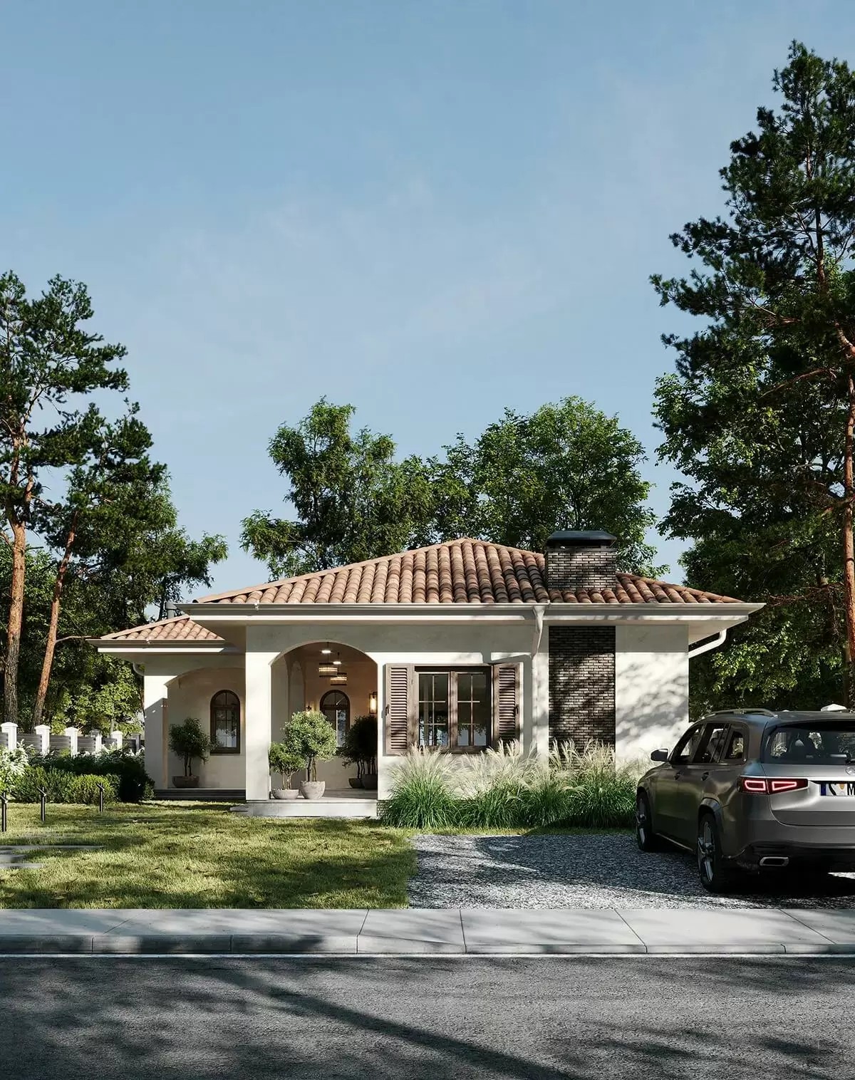 Nhà cấp 4 mái Thái 8x12m có sân vườn rộng rãi và cây xanh tươi mát