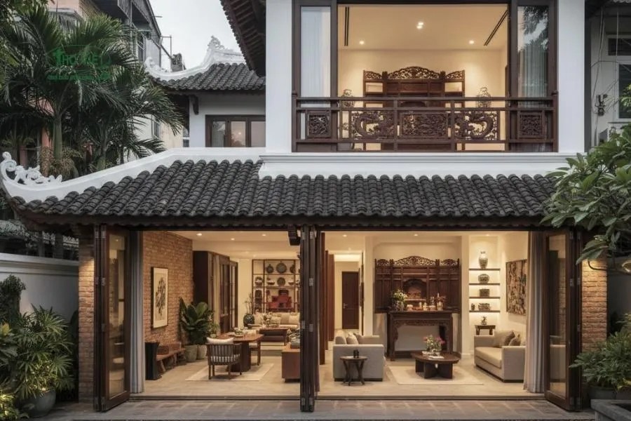Mẫu nhà cổ hiện đại mang vẻ đẹp truyền thống nhưng vẫn gần gũi
