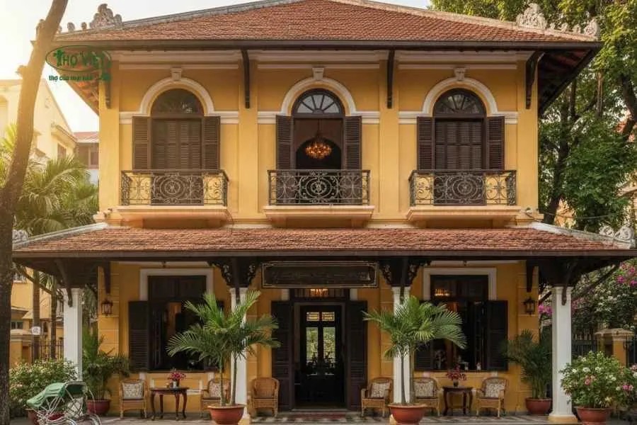 Mẫu nhà cổ nét Đông Dương mang vẻ đẹp hoài niệm