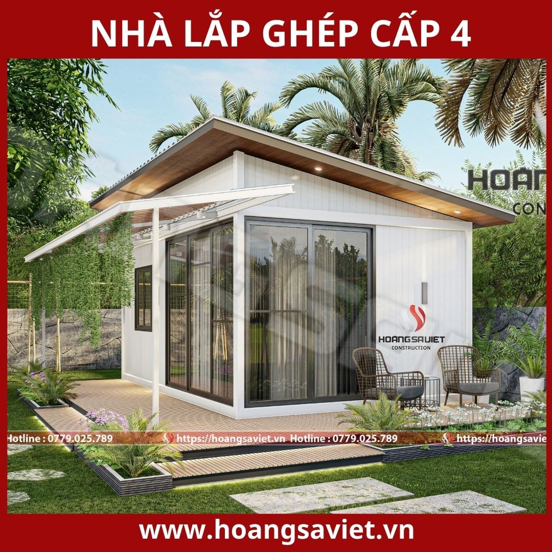 Mẫu nhà lắp ghép cấp 4 hiện đại, phù hợp với nhiều phong cách kiến trúc
