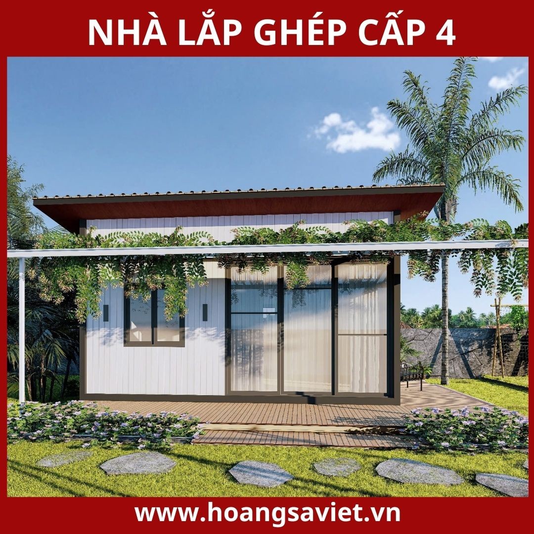 Mẫu nhà lắp ghép cấp 4 hiện đại mang đến không gian sống tiện nghi