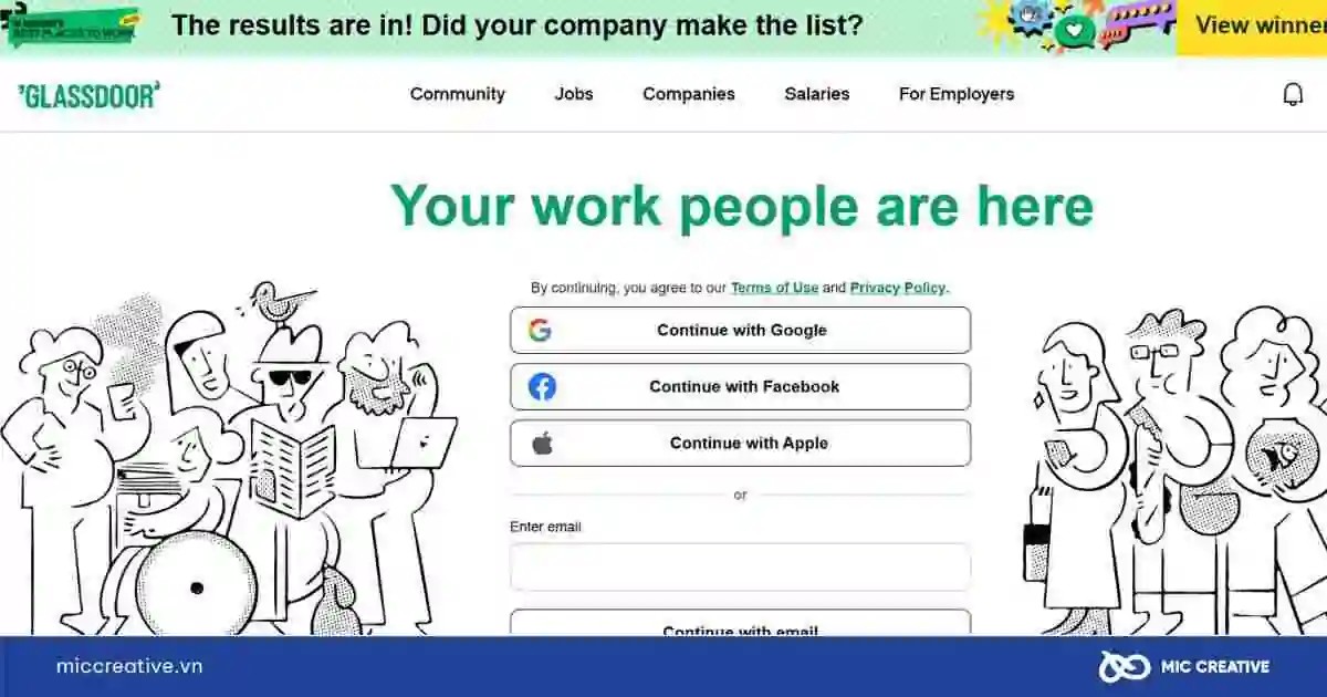 Trang review công ty Glassdoor