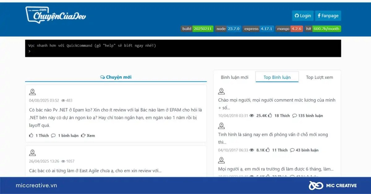 Trang review công ty Chuyện của Dev
