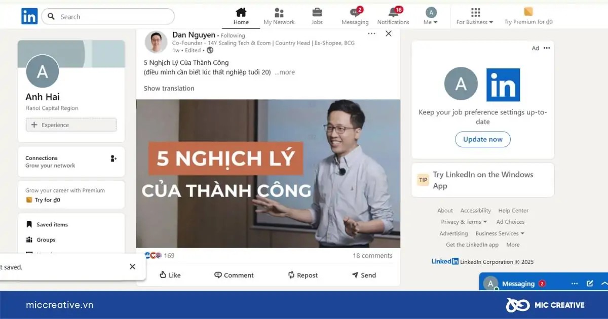 Trang review công ty LinkedIn