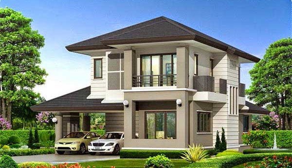 Mẫu nhà 2 tầng có sân vườn nhỏ xinh xắn, tạo không gian xanh mát