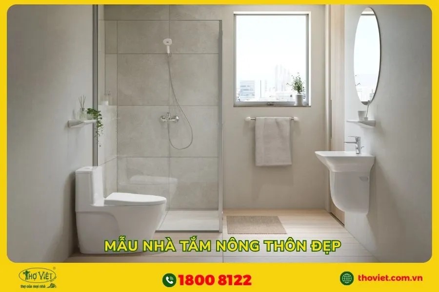 Không gian nhà tắm nông thôn mang vẻ đẹp mộc mạc, gần gũi thiên nhiên