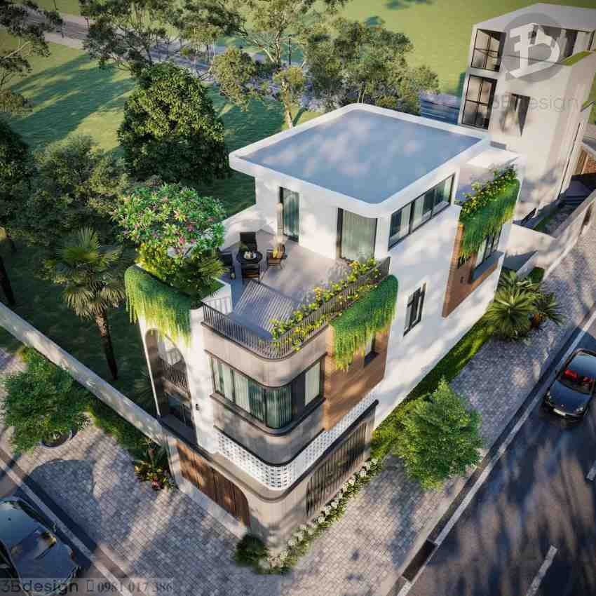 Nhà ống 3 tầng thường được tận dụng thêm sân thượng