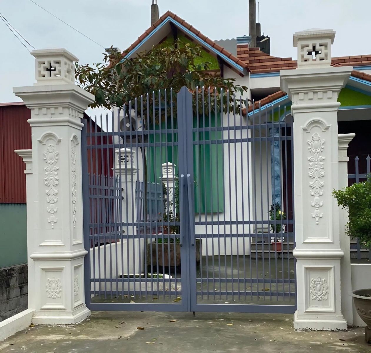 Mẫu trụ cổng không mái đẹp, tối giản