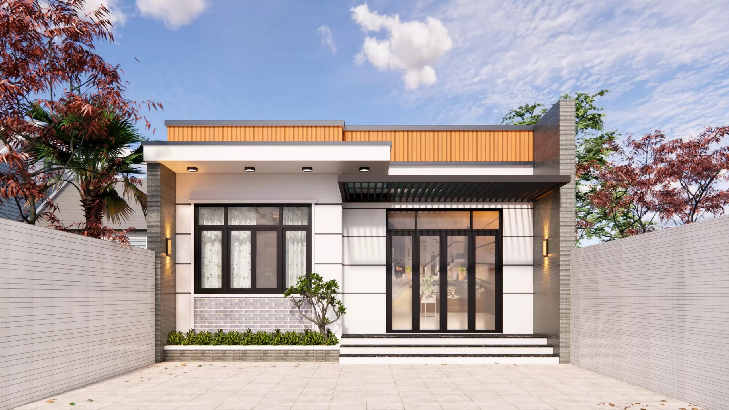 Mẫu nhà cấp 4 đẹp giá rẻ 300 triệu ở nông thôn, hài hòa với cảnh quan