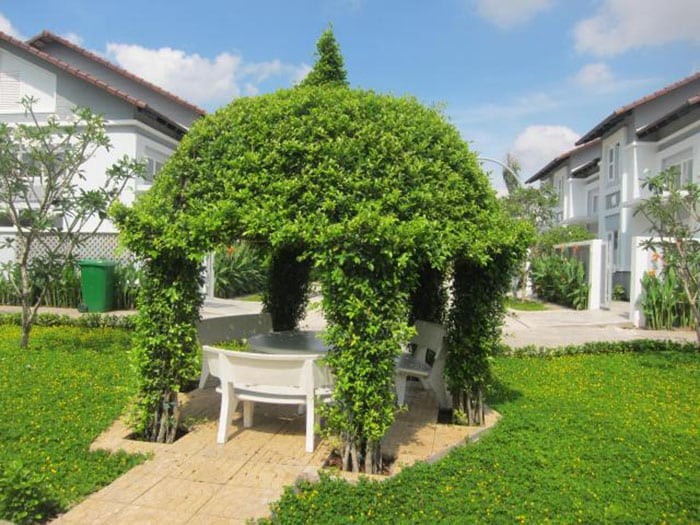 Nhà chòi sân vườn bằng cây xanh mát mẻ thư giãn
