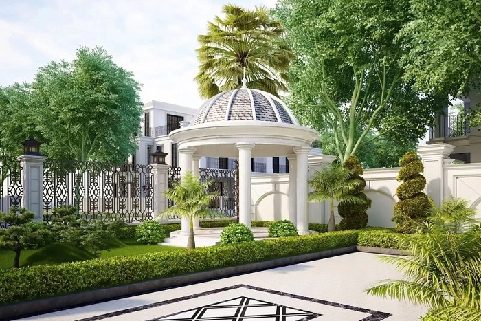 Nhà chòi cổ điển sân vườn sang trọng, tinh tế mang phong cách châu Âu sang trọng