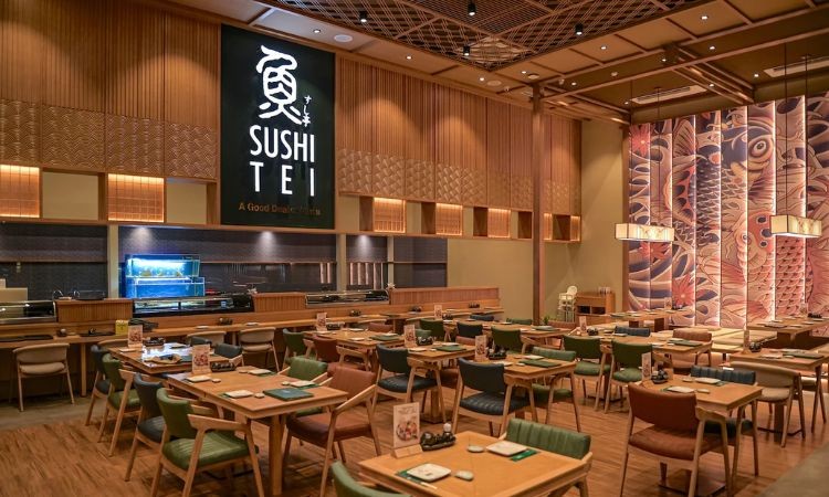 Sushi TEI Vietnam sở hữu không gian ăn uống rộng rãi, thoải mái và sạch sẽ