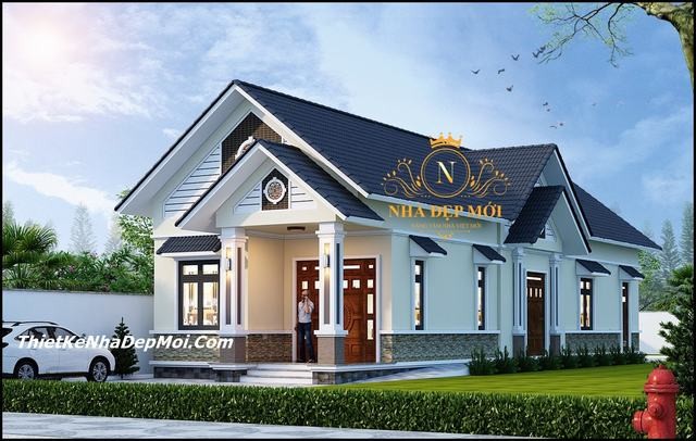 Bản vẽ thiết kế nhà chữ L 1 tầng 3 phòng ngủ