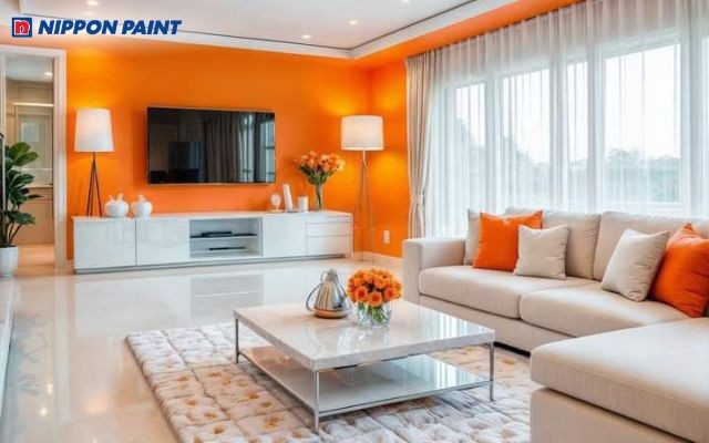 Không gian sắc cam nổi bật và tràn đầy năng lượng