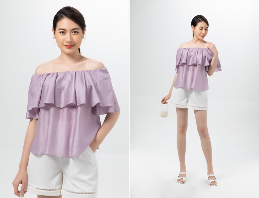 Sắc tím kết hợp với trắng, tạo nên vẻ đẹp huyền bí và quyền quý