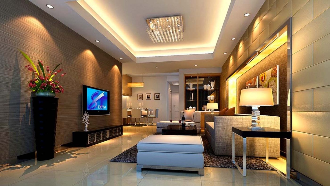 Mẫu trần nhà đẹp với đèn chiếu sáng