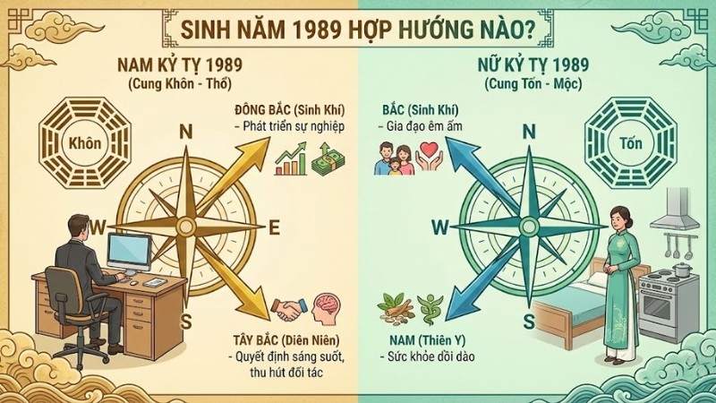 Sinh năm 1989 hợp hướng nào?