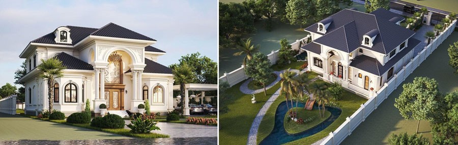 Mẫu nhà biệt thự vườn 1 tầng tân cổ điển đẳng cấp thượng lưu