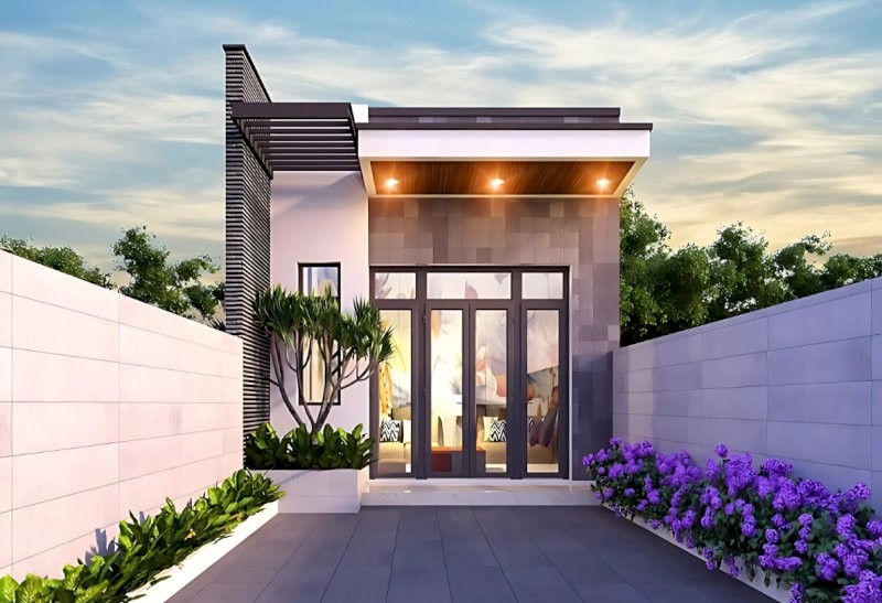 Mẫu nhà cấp 4 mái bằng hiện đại