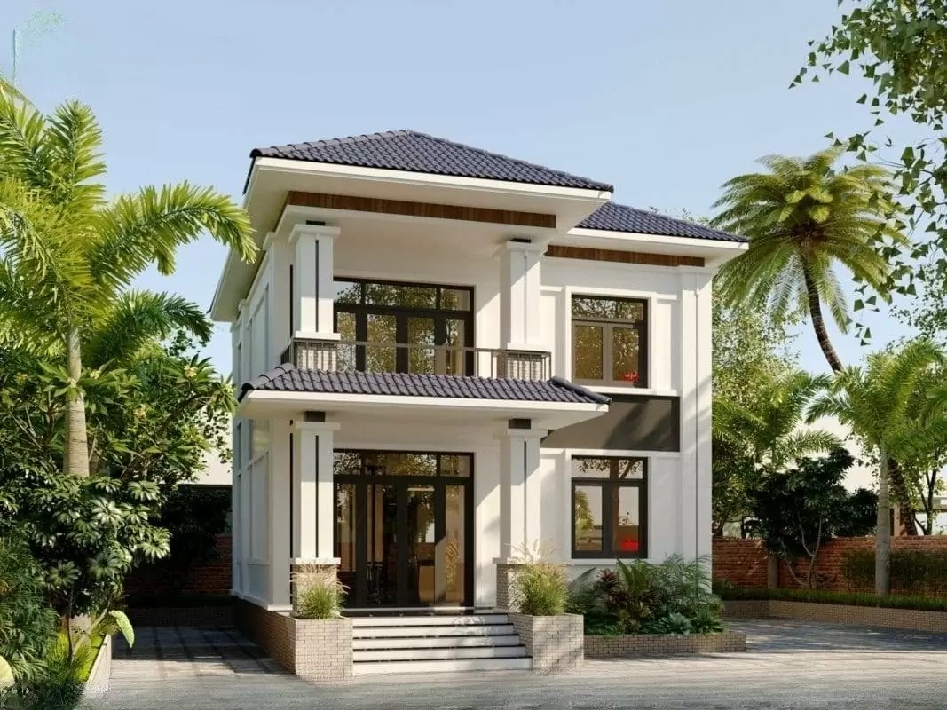 Nhà 2 tầng ở nông thôn mang lại không gian sống gần gũi với thiên nhiên
