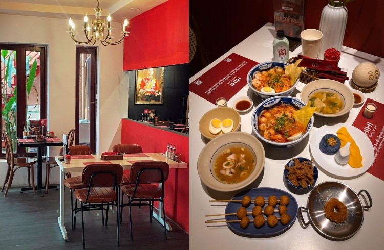 Không gian quán HiHi TomYum Bàn Cờ ánh sáng ấm áp, món ăn nổi bật tại quán