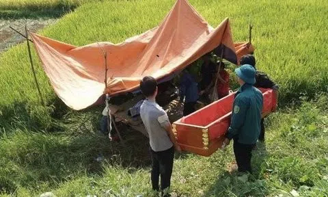 Nghệ An: Lật máy gặt lúa, chủ phương tiện tử vong tại chỗ